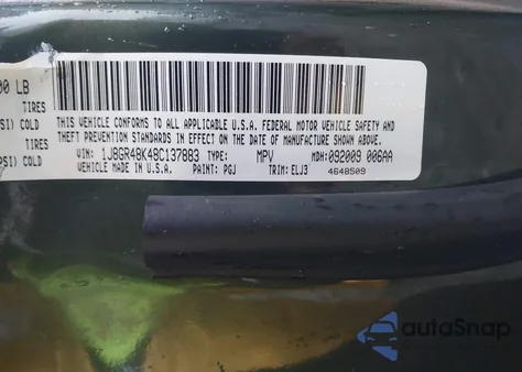 2008 Jeep Grand Cherokee Laredo из США, поврежденный, VIN 1J8GR48K48C137883